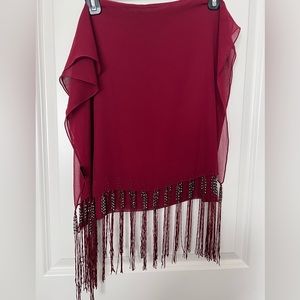 Red beaded shawl